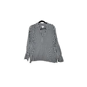 J. Jill women's blouse size large gingham black & white dark academia